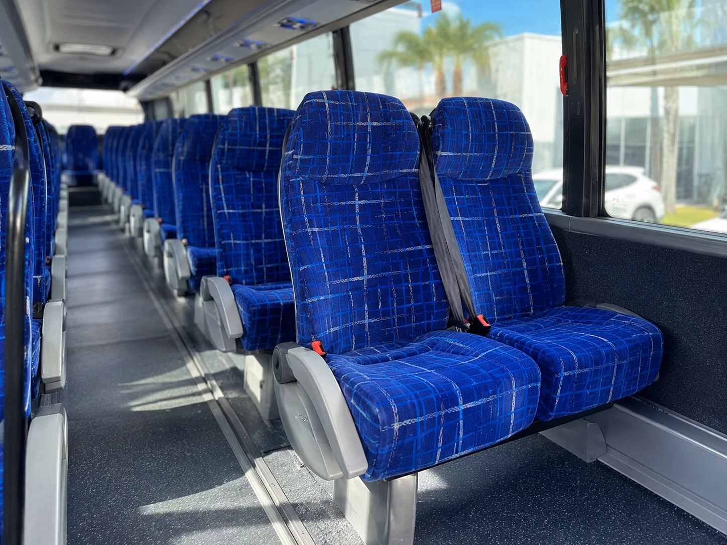 56 passenger charter bus inside