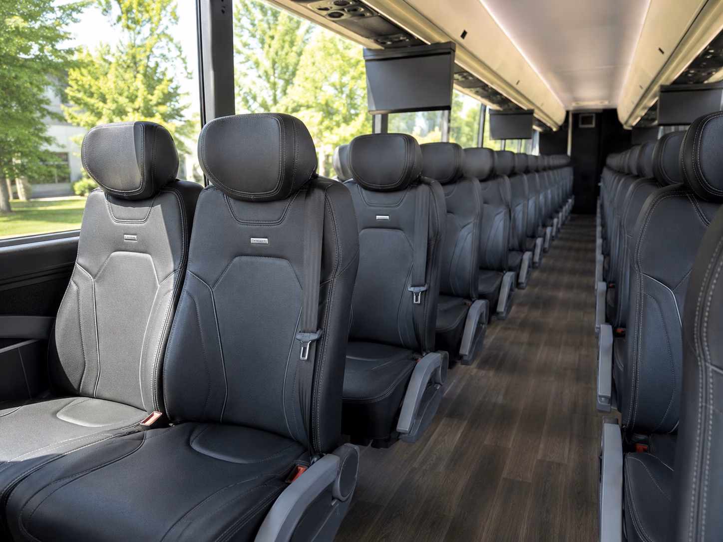 compton charter bus rental interior